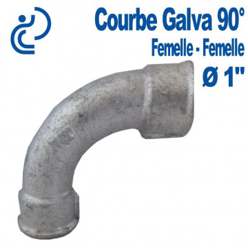 COURBE GALVA 90° 1" FF
