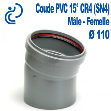 Coude pvc CR4 15° D110 MF