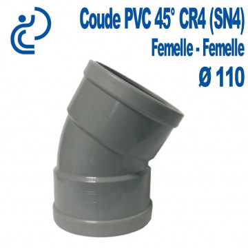 Coude pvc CR4 45° D110 FF