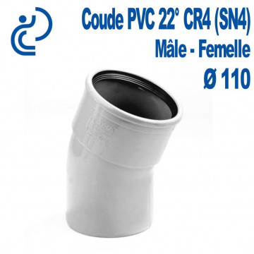 Coude pvc CR4 22° D110 MF