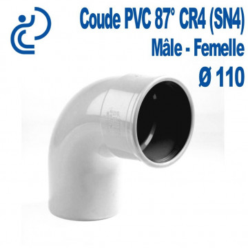 Coude pvc CR4 87° D110 MF