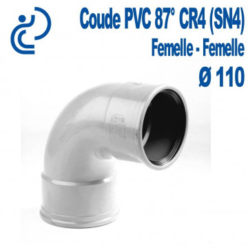 Coude pvc CR4 87° D110 FF
