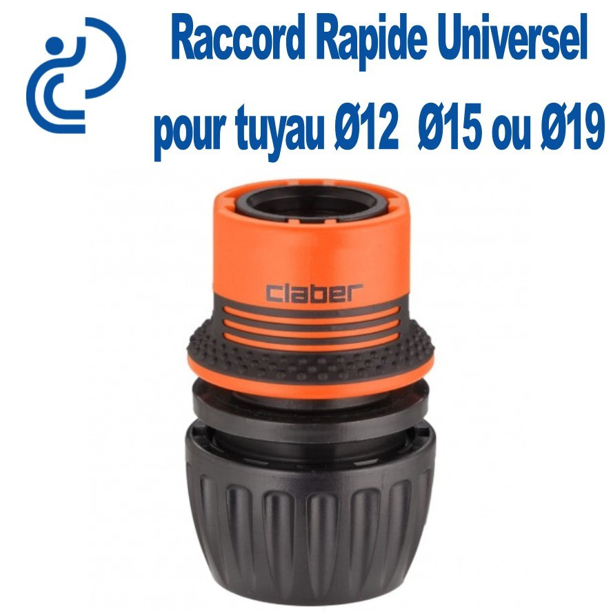 PRA/RV.9230 Raccord Rapide Libre UNIVERSEL  tuyau ø 12-15-19 mm arrosage 