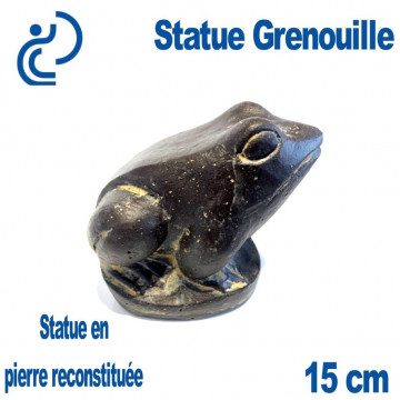 Statue Ornementale Grenouille Pierre Reconstituée 15cm