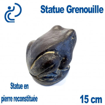 Statue Ornementale Grenouille Pierre Reconstituée 15cm
