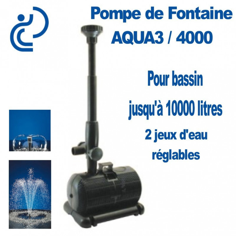 Pompe Fontaine + 4 jets 10000 l/h pour bassin. Hauteur 600 cm - Le