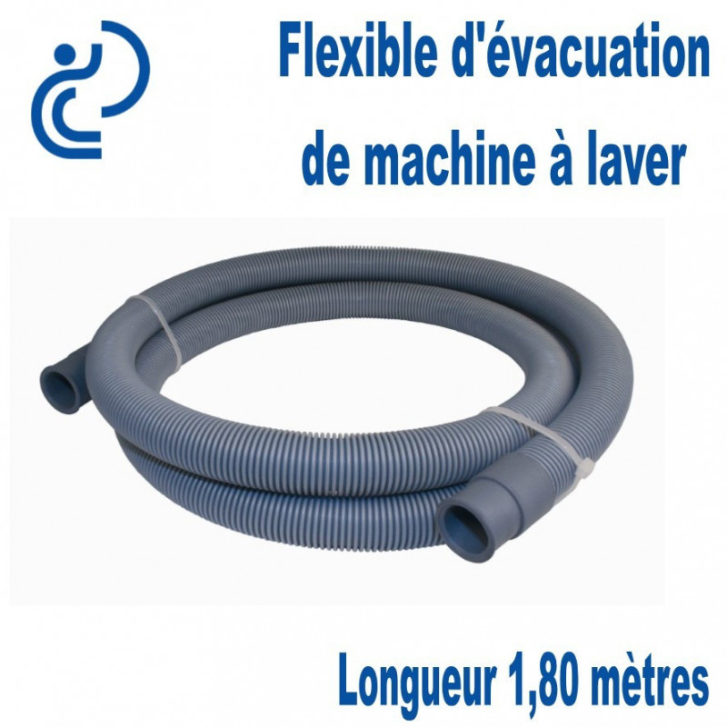 Flexible de vidange pour machine à laver Pronorm, gris, 0,8m - 3m