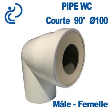 Pipe WC Coudée Courte D100 90° Mâle - Femelle