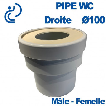 Pipe WC Droite D100 Mâle - Femelle