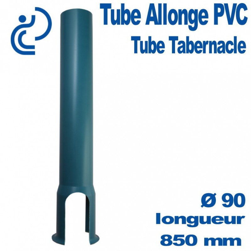 Tube tabernacle 850 mm sans embase en PVC bleu