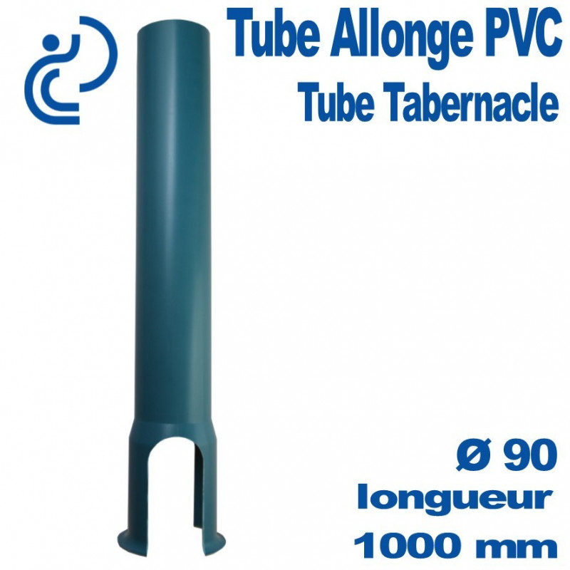 Tube tabernacle 1000 mm sans embase en PVC bleu