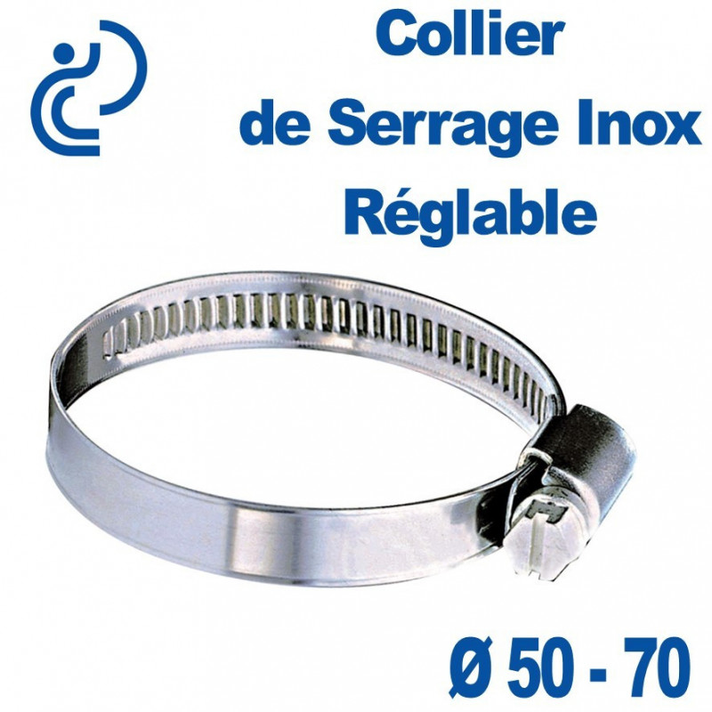 Collier de Serrage Inox Réglable 50-70