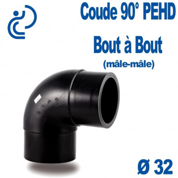 Coude PEHD 90° Mâle - Mâle Ø32 pour Pose Bout à Bout