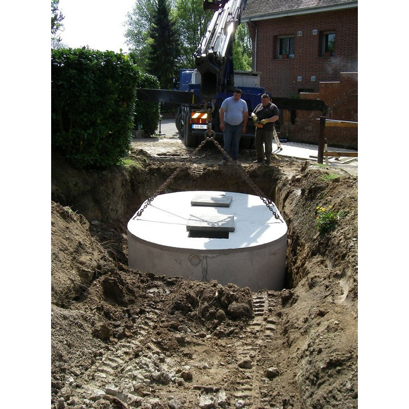 Kit complet cuve récupération eau de pluie enterrée béton 4000L avec  gestionnaire eau de ville normes NF