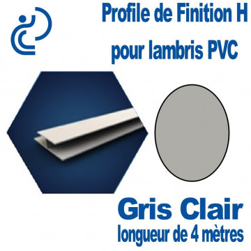 Profile de Finition H Gris Clair Pour Lambris PVC longueur de 4ml