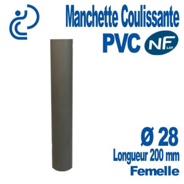 Manchette Coulissante PVC NF-LST Ø28 Femelle Longueur 200 mm