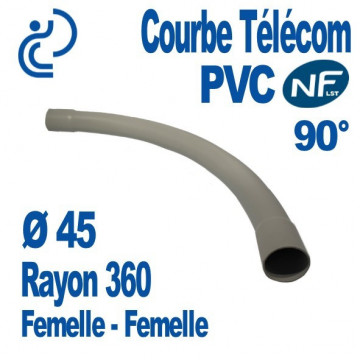 Courbe PVC NFLST 90° D45 R360 FF