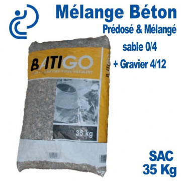 Mélange Spécial Béton en Sac de 35kg (sable 0/4 + gravier 4/12)