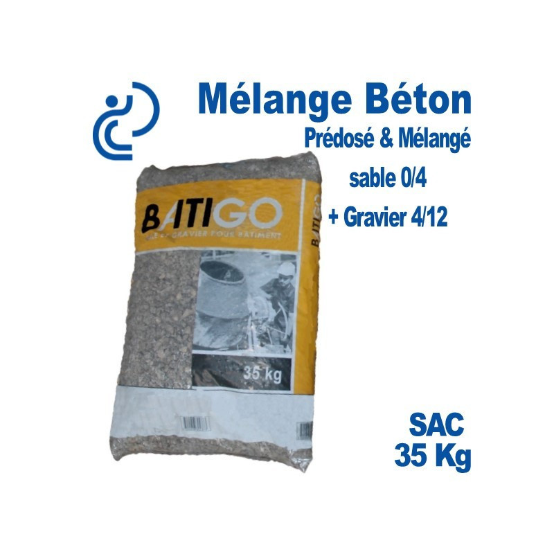 Mélange Spécial Béton en Sac de 35kg (sable 0/4 + gravier 4/12)