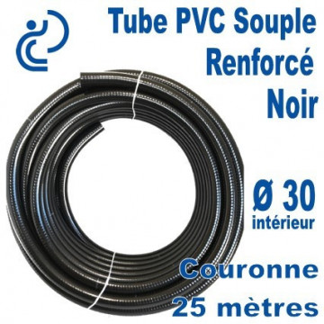 Tuyau PVC Souple Renforcé Ø30 OPAL POOLHOSE Noir couronne de 25ml