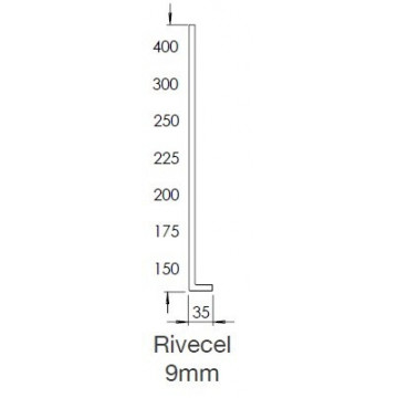 PLANCHE DE RIVE A CLOUER PVC ANTHRACITE H400 en L Ep16 longueur de 5ml