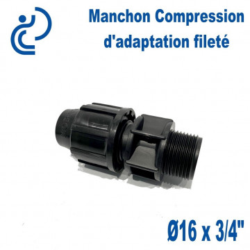 Manchon Compression d'adaptation D16 fileté 3/4"