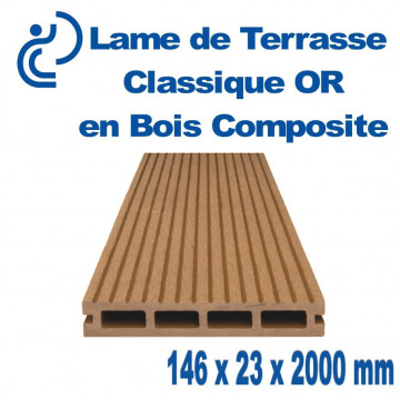 lame de terrasse bois composite classique Or longueur 2mètres