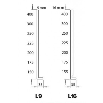 PLANCHE DE RIVE A CLOUER PVC ANTHRACITE en L Ep16 H175 longueur de 5ml