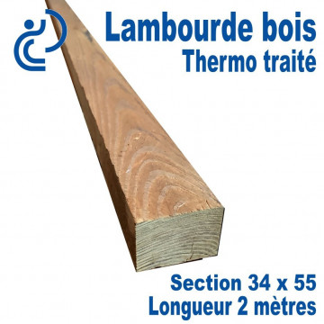 Lambourde en Bois Thermo Traité 34x55x2000mm