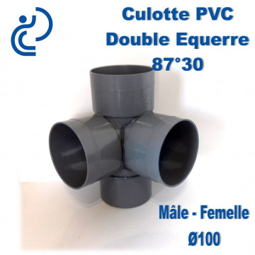 CULOTTE PVC Double équerre 87°30 MF D100