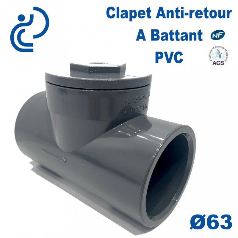 Clapet Anti-retour à Battant PVC Ø63 à coller PN10