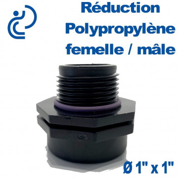 Réduction Polypropylène Femelle-Mâle Ø 1'' X 1''