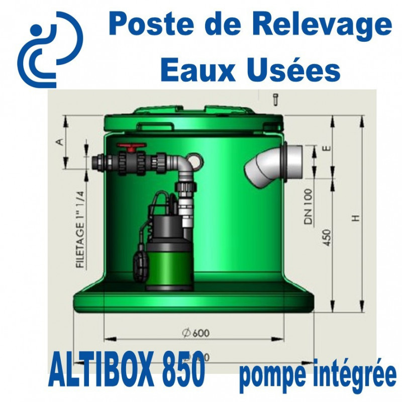 Poste de Relevage avec Pompe Altibox 850/600 210 litres