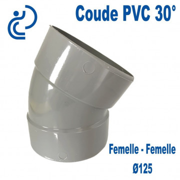 Coude PVC évacuation 30° Ø125 Femelle-Femelle