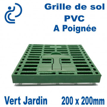 Grille de Sol PVC à Poignée 200x200mm Vert Jardin