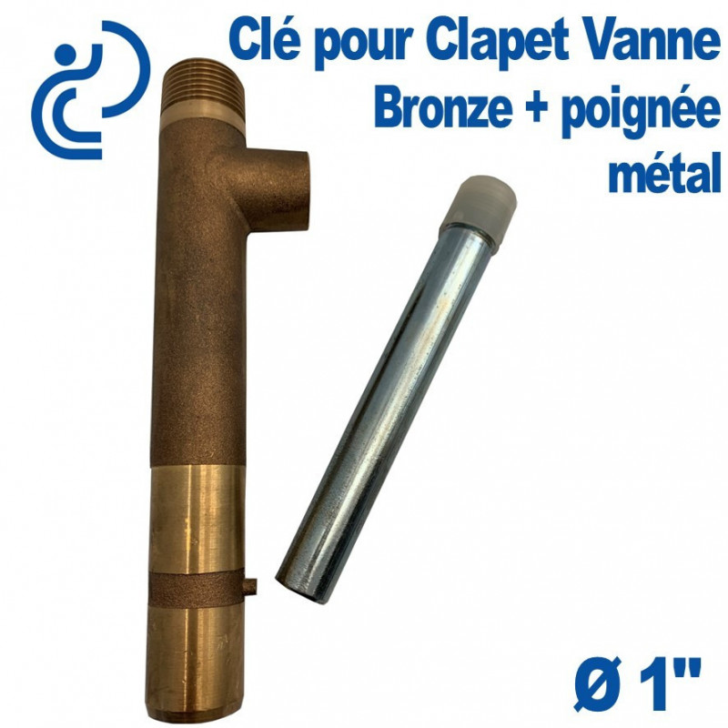 Clé Ø 1'' pour Clapet Vanne Bronze + Poignée Métal