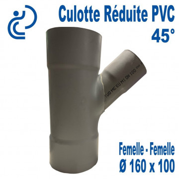 Culotte Réduite Branchement Simple 45° 160x100 PVC à coller FF