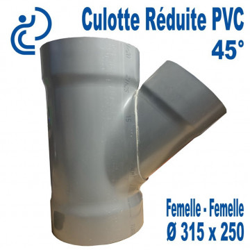 Culotte Réduite Branchement Simple 45° Ø315x250 PVC à coller FF