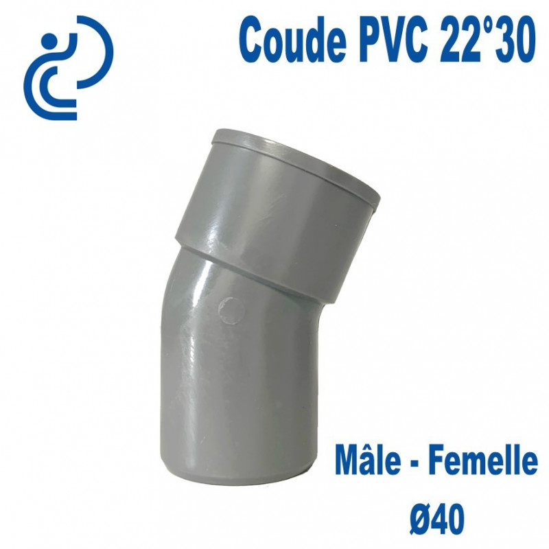 Coude pvc évacuation male-femelle DIAMETRE 40 - 67 DEGRÉS