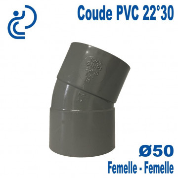 COUDE PVC 22°30 FF D50