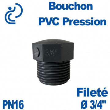 Bouchon Fileté Ø3/4" PVC Pression PN16