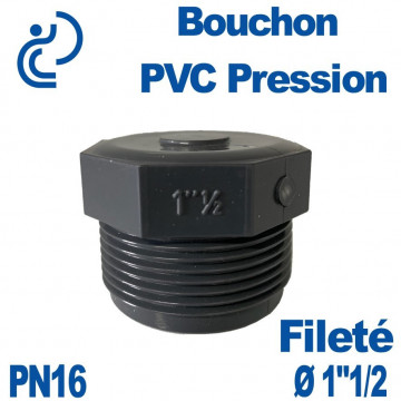 Bouchon Fileté Ø1"1/2 PVC Pression PN16