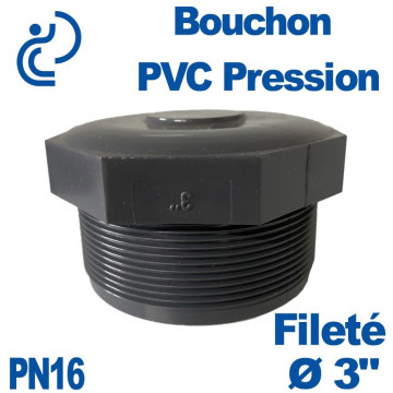 Bouchon Fileté Ø3" PVC Pression PN16