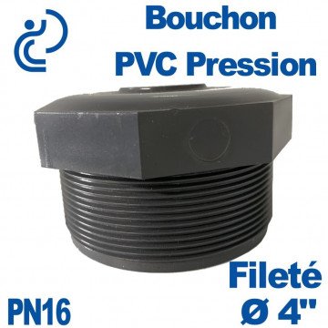 Bouchon Fileté Ø4" PVC Pression PN16