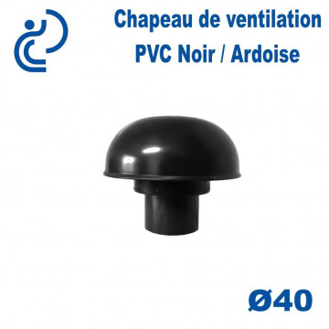 Chapeau de Ventilation Ø40 PVC Noir (Ardoise)