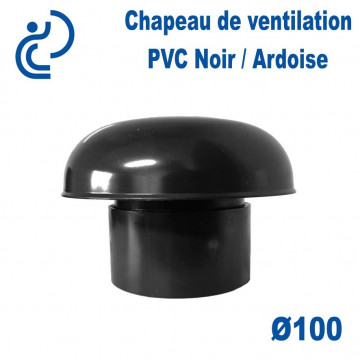 Chapeau de Ventilation Ø100 PVC Noir (Ardoise)