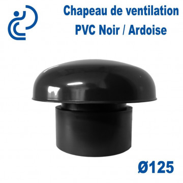 Chapeau de Ventilation Ø125 PVC Noir (Ardoise)