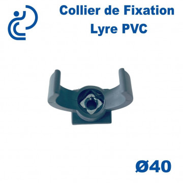 Collier de Fixation Lyre CI PVC D40