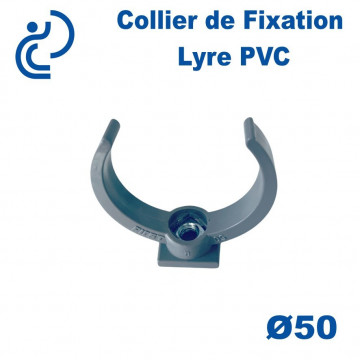 Collier de Fixation Lyre CI PVC D50