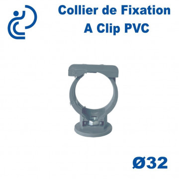 Collier de Fixation à Clip PVC D32